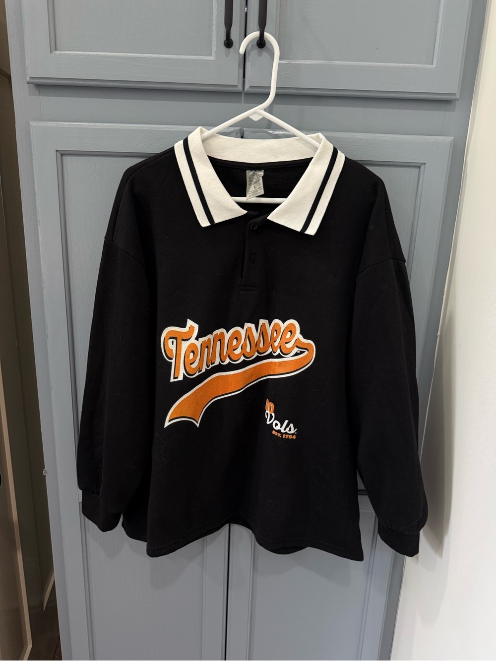 Tennessee Varsity Black & White Polo Sweatshirt - Womens